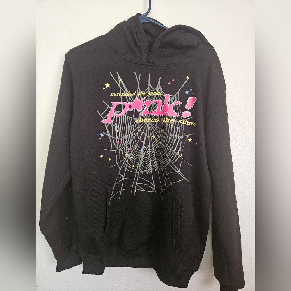 Sp5der P*nk Hoodie Black Medium